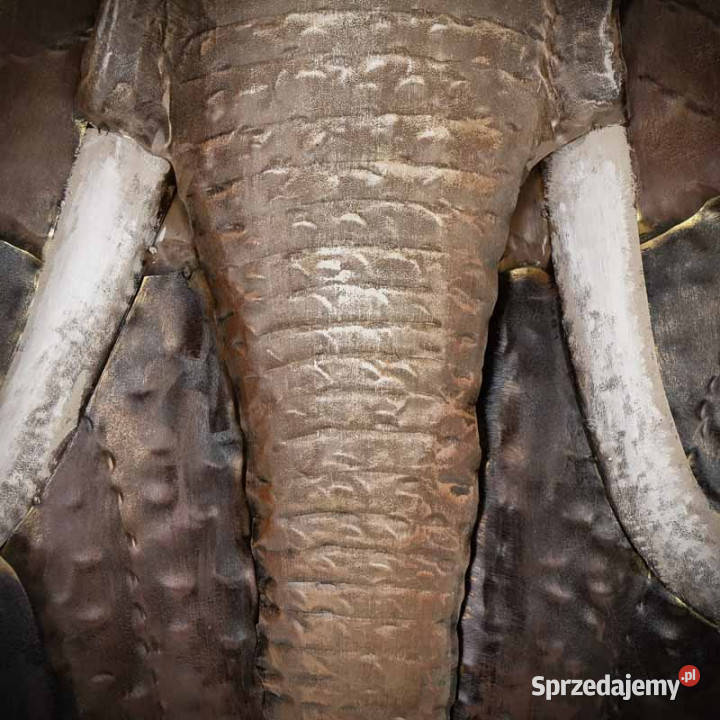 Obraz metalowy 3D LOFT NATURA SŁOŃ 2 100x100 Chmielnik