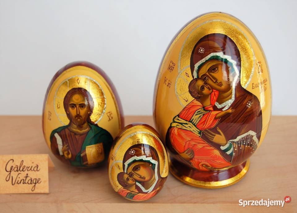 Jajko rosyjskie pisanka ikona Matka Boża Lublin