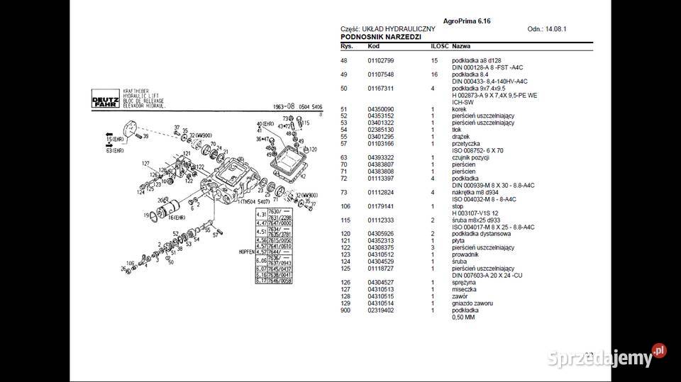 Ciągniki DEUTZ FAHR katalog części polsku Poradniki, albumy i reportaże pomorskie Gdańsk