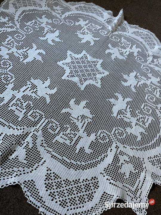 obrus okrągły szydełkowy rękodzieło śląskie Zabrze