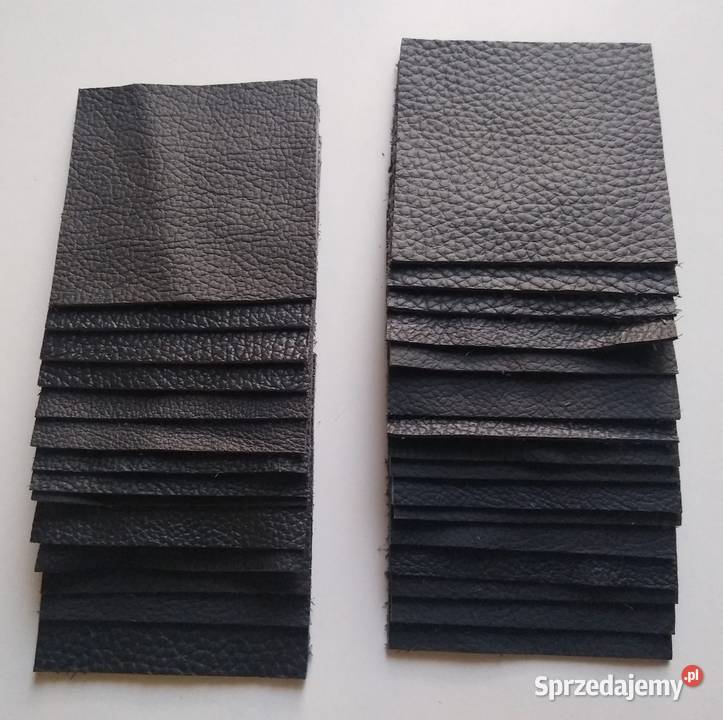 Skóra Kwadrat 8 x 8 30 sztuk Licowa Włoska Czerń sprzedam