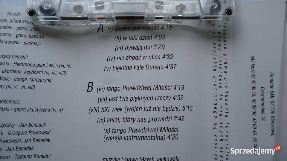 Marek Jackowski Fale Dunaju kaseta magnetofonowa Łódź