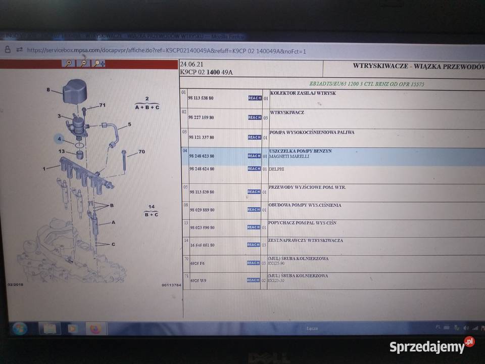Uszczelka pompy paliwa Citroen Peugeot 12 VTI osobowe Lublin