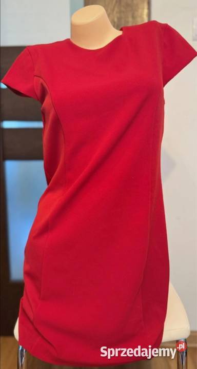 Czerwona sukienka Mango basics Moda i Styl Pruszków