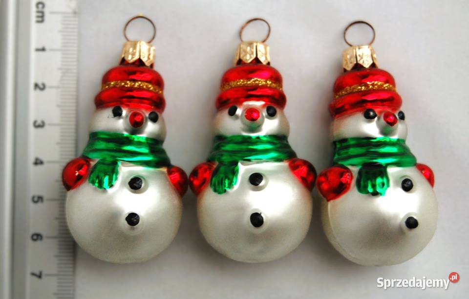 Bombka bałwanek 3 bałwanki 65 ręcznie malowane lubelskie Lublin