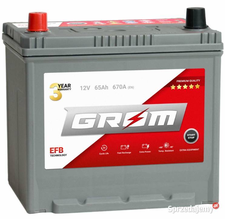 Akumulator 70Ah 730A Grom EFB startstop Japan P pomorskie Kościerzyna