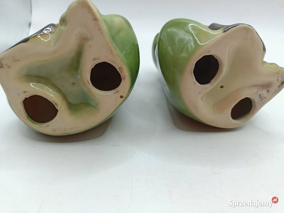 Ceramiczne figurki żab żabek 2 sztuki lubelskie