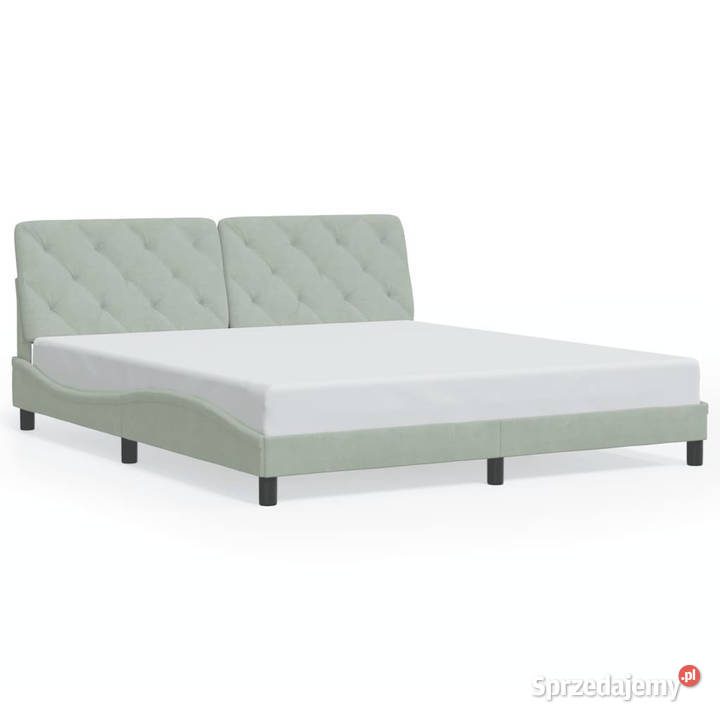 Rama łóżka z LED jasnoszara aksamitna 180x200 Warszawa sprzedam