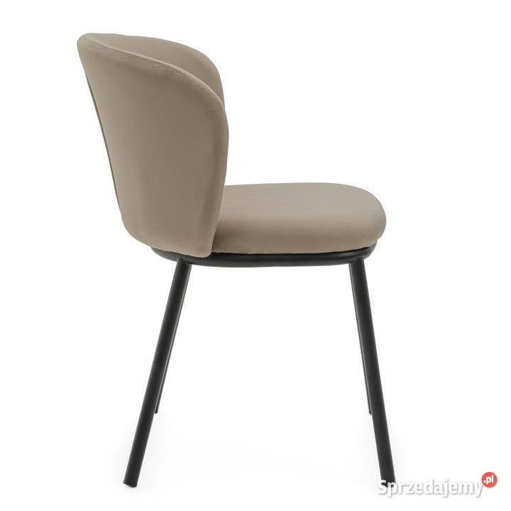 Ciemnobeżowe Krzesło Tapicerowane Bari Wysyłka Tarchały Małe