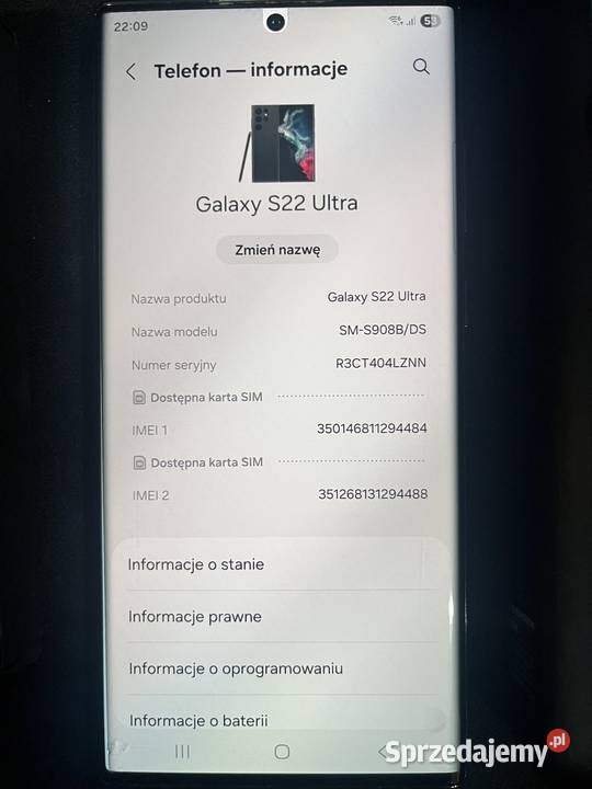 Samsung Galaxy S22 Ultra 512 GB Pamięć większa Samsung Przeczyce