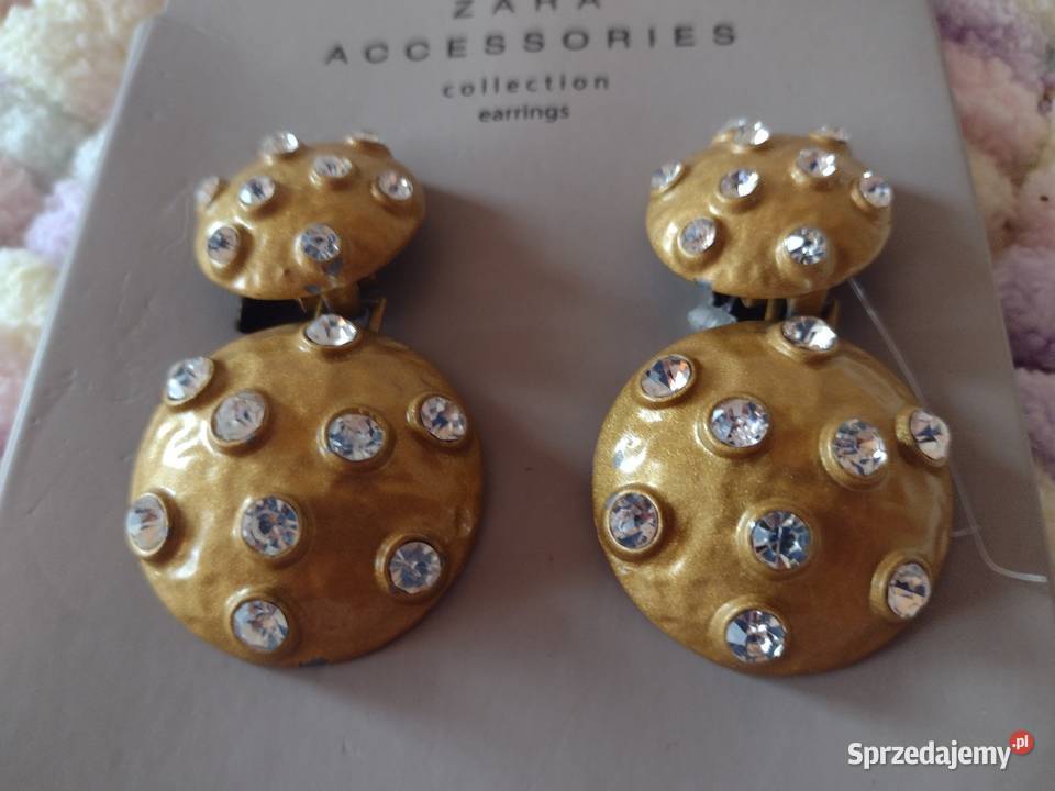 ZARA Bogato zdobione cyrkoniami Kolczyki Zegarki i Biżuteria małopolskie