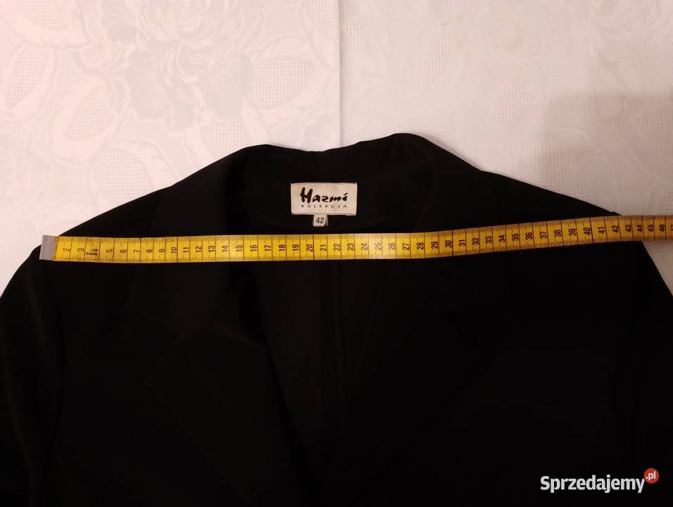 MARYNARKA długa czarna żakiet długi przedłużony wielkopolskie
