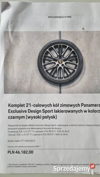 Porsche Panamera 21 felgi Exclusive Design Łomianki
