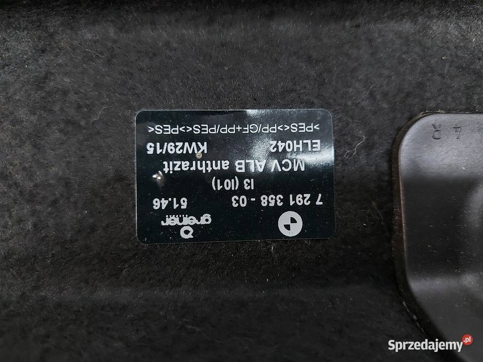 BMW i3 i01 REX Półka bagażnika 7291358 Części samochodowe dolnośląskie