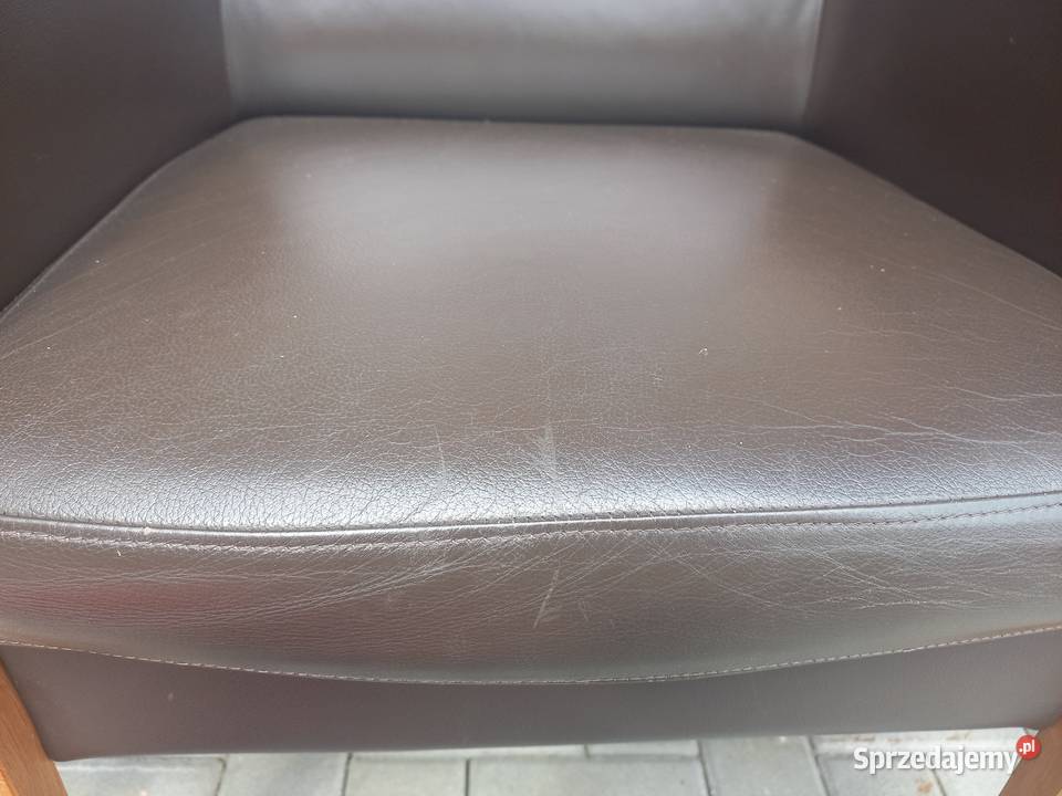 Fotele drewniane ze skórzaną tapicerką 4 Fotel 95cm zachodniopomorskie Gawroniec