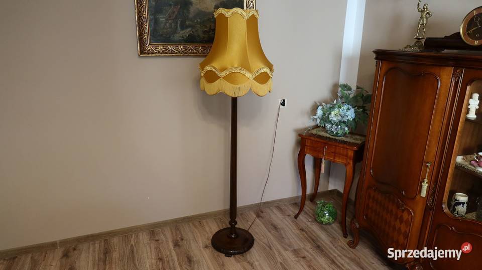 Unikatowa Stojąca Drewniana Dębowa Lampa Lata Ziębice sprzedam