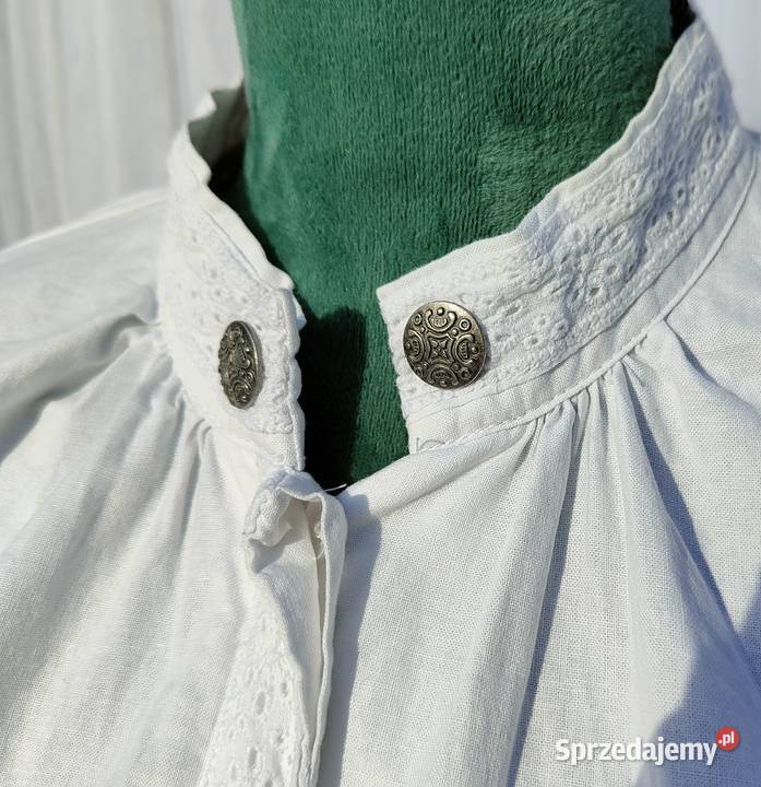 04 Biała bawełniana bluzka folk folklor S 36 Szczecin