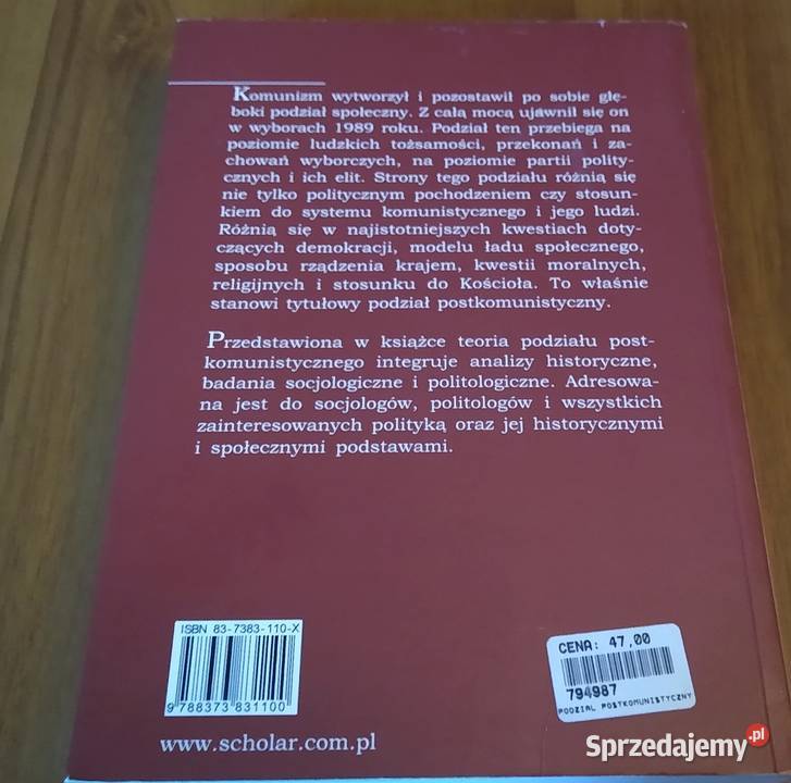 Podział postkomunistyczny społeczne podstawy Książki naukowe i popularnonaukowe sprzedam