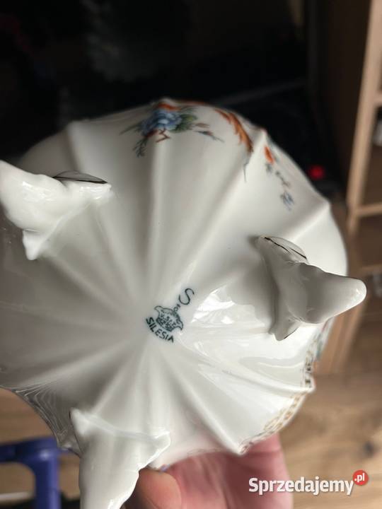 Piękna stara misa syg S Silesia Rajskie ptaki 3 Porcelana i szkło Gdańsk