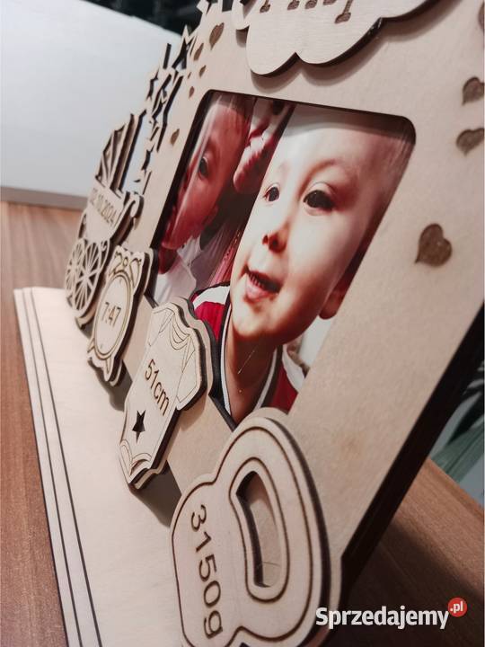 Drewniana Wisząca Metryczka Narodzin Urodzin 3D lubuskie sprzedam