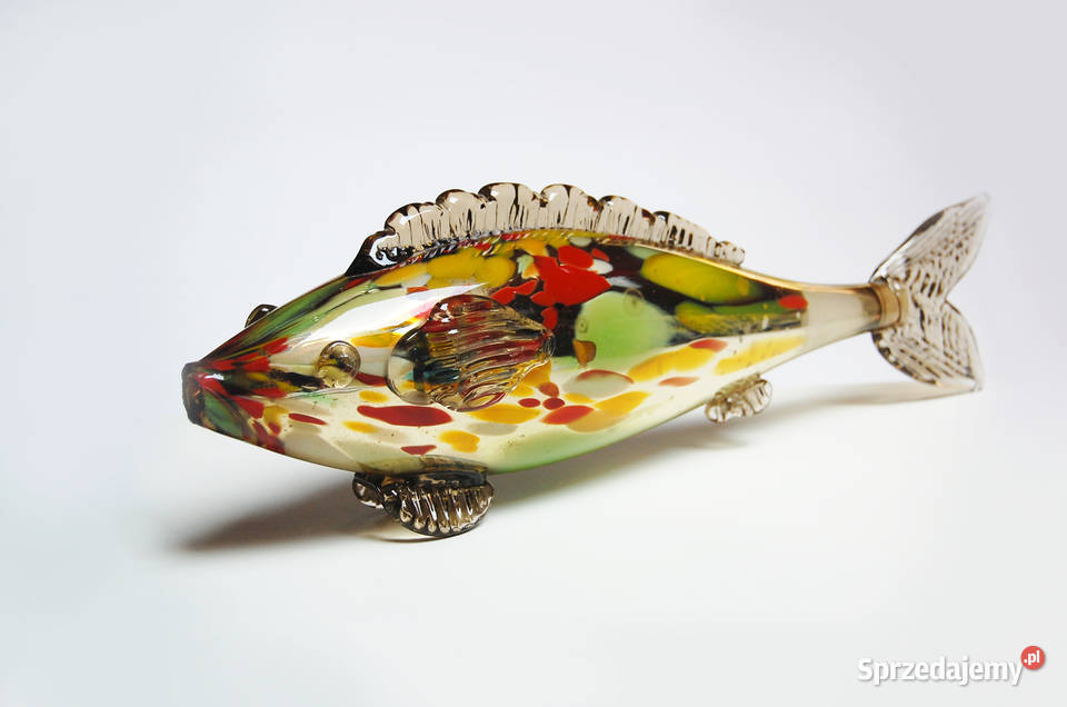 Ryba szklana figura 43 szkło barwione w masie Lublin