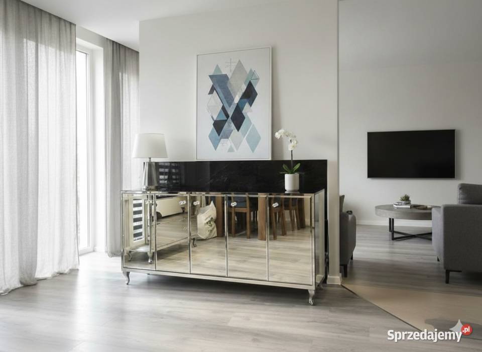 Lustrzana komoda 180 czarny lacobel glamour Kępno