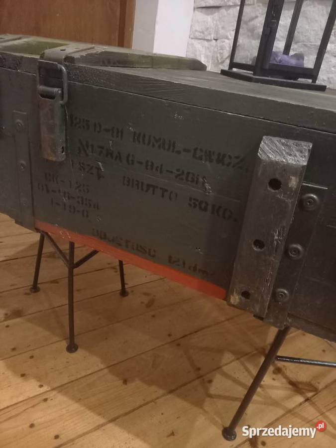 stół stolik retro skrzynia wojskowa military 80cm Gdańsk