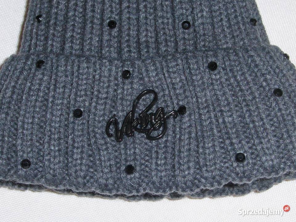 Damska czapka zimowa Viking Szara NOWA Łódź