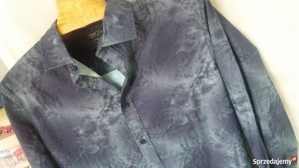 Koszula smog męska granatowa biała M elegancka mazowieckie Józefów