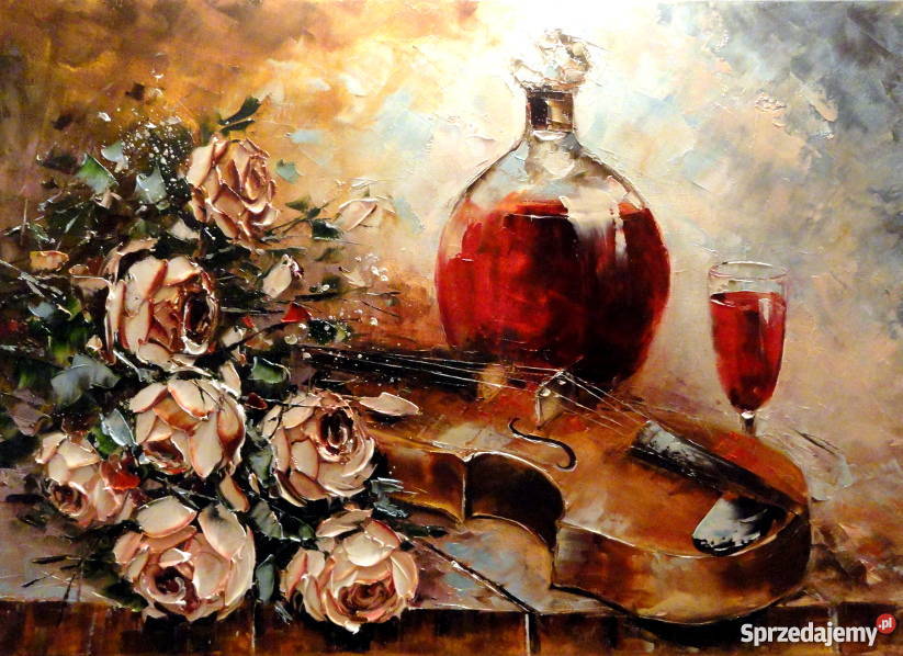 Obraz olejny 70x50Martwa natura Warszawa