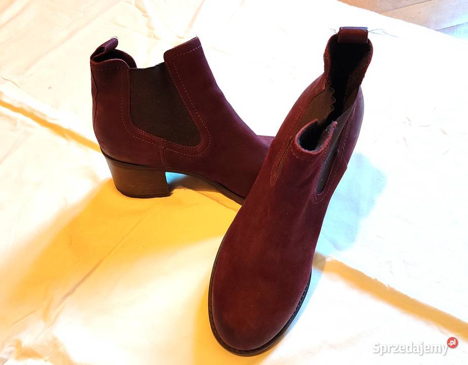 Bordowe zamszowe skórzane botki Lasocki r 41 Gdańsk