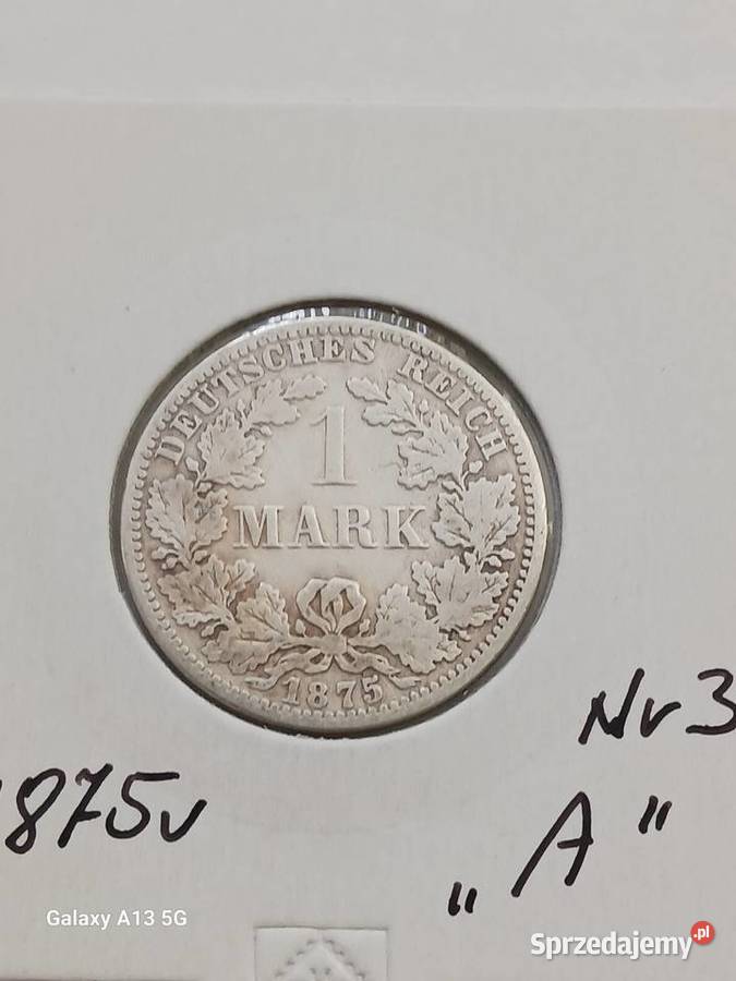 1 Marka Prusy 1875 r 3 mennica A wielkopolskie Konin