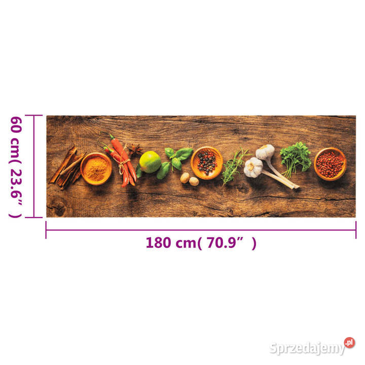 Dywanik kuchenny wzór w przyprawy 60x180 aksamit Warszawa