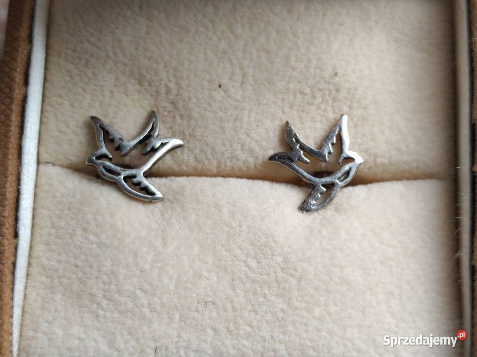 kolczyki biżuteria ptaszki jaskółki koliber Kielce