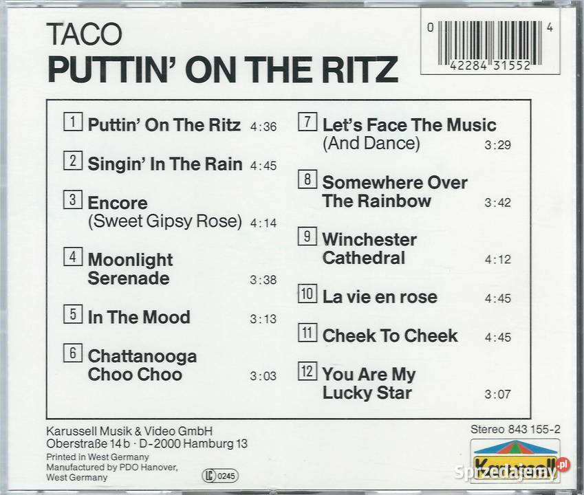 CD Taco Puttin On The Ritz 1990 Karussell Płyty i kasety Brwinów