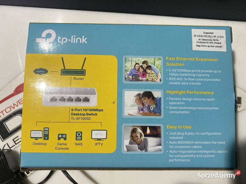 TPLink TLSF1005D SWITCH 5 PORTÓW 5P Wersja MINI Kościan