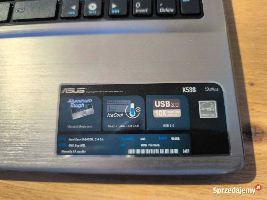 Laptop ASUS K53S I5SSDGT540M8GB DDR3 Przygodziczki