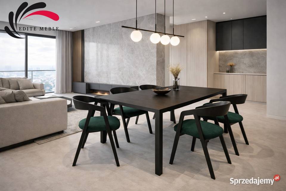 Krzesło Drewniane Tapicerowane Szmaragdowy KDD58