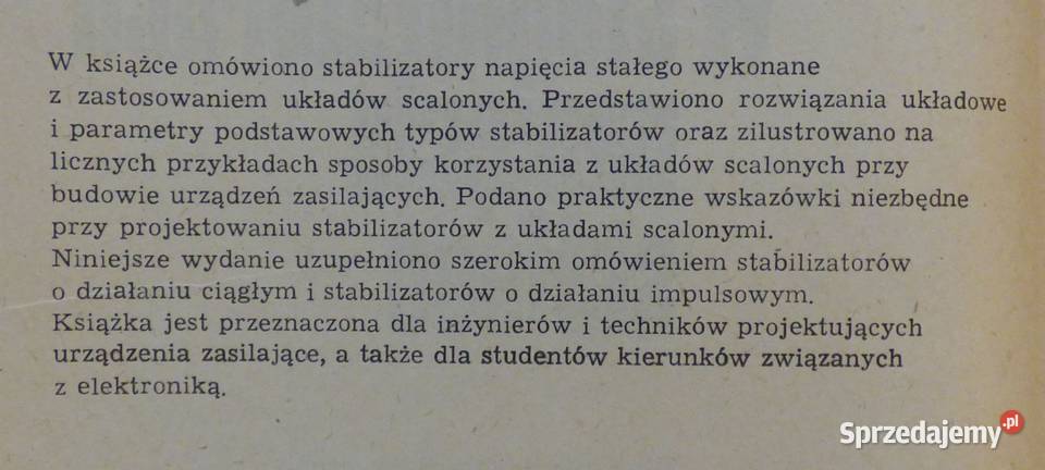 T Układy scalone w stabilizatorach napięcia Książki naukowe i popularnonaukowe Warszawa