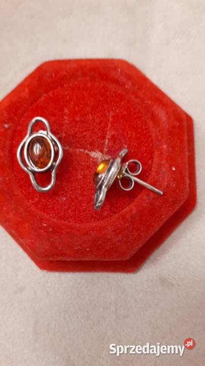 kolczyki srebrne z bursztynami Radom