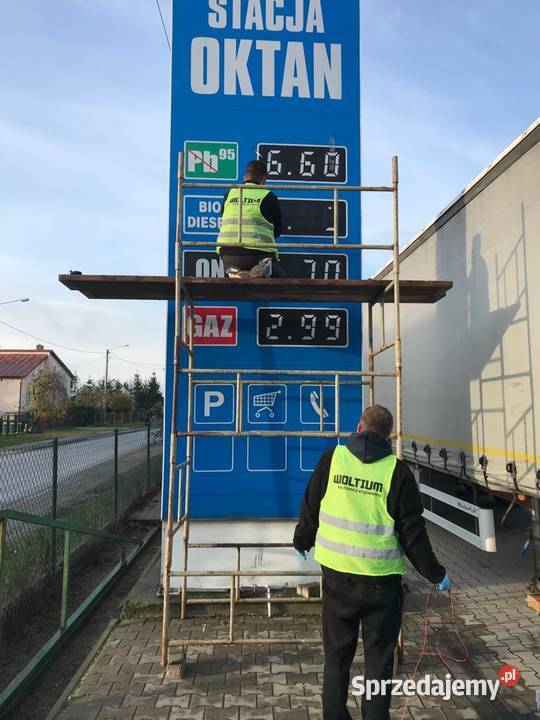 Pylon cenowy stacji paliw usługa modernizacji reklama