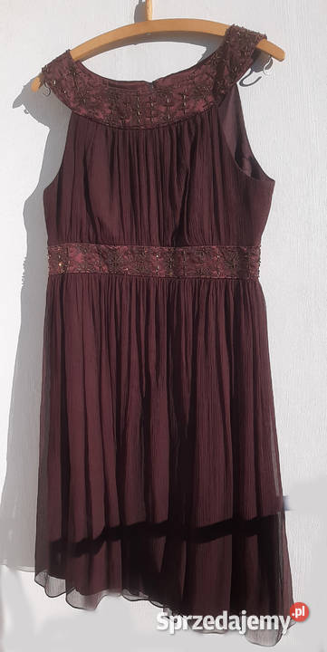 Jedwabna sukienka koktajlowa 100 jedwab Maggy Rozmiar 38(M) Warszawa