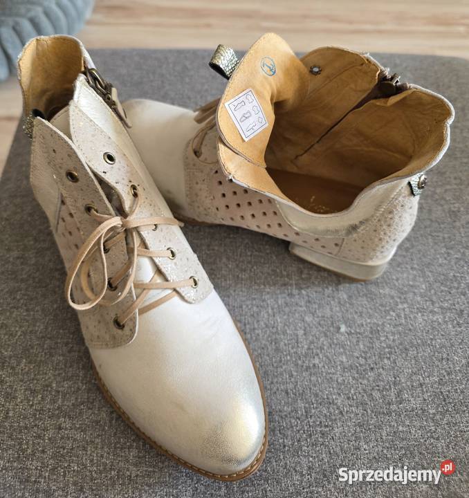 Skórzane botki trzewiki Maciejka 38 Głogów