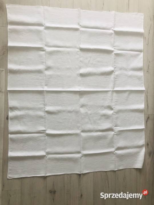 Duży biały obrus 120x50 len Łódź sprzedam