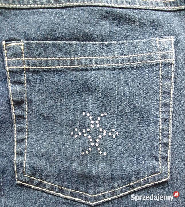 Spodnie damskie jeansowe 44 z elastanem w pasie Rewal