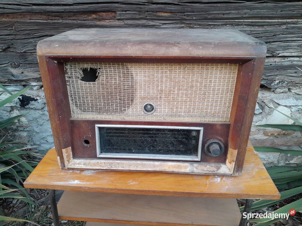 Stare radio lampowe Mittelsuper AT zabytek retro śląskie Dąbrowa Górnicza