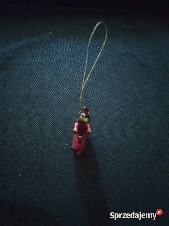 Zawieszka mały drewniany czerwony anioł na koniu Warszawa