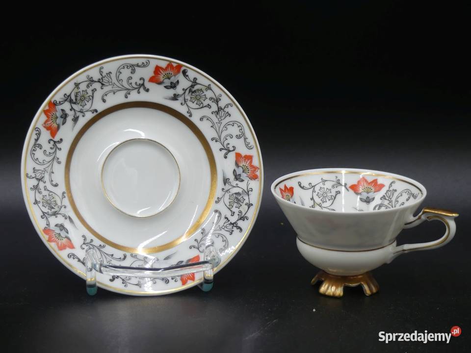 Zjawiskowy cienkościenny komplet do mokki Porcelana i szkło