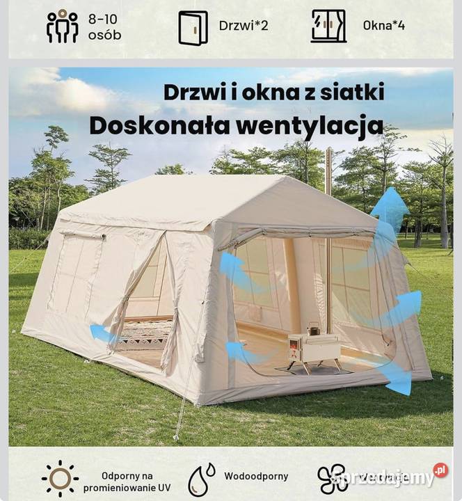 Nadmuchiwany namiot kempingowy 68 osób Namioty Brusy sprzedam
