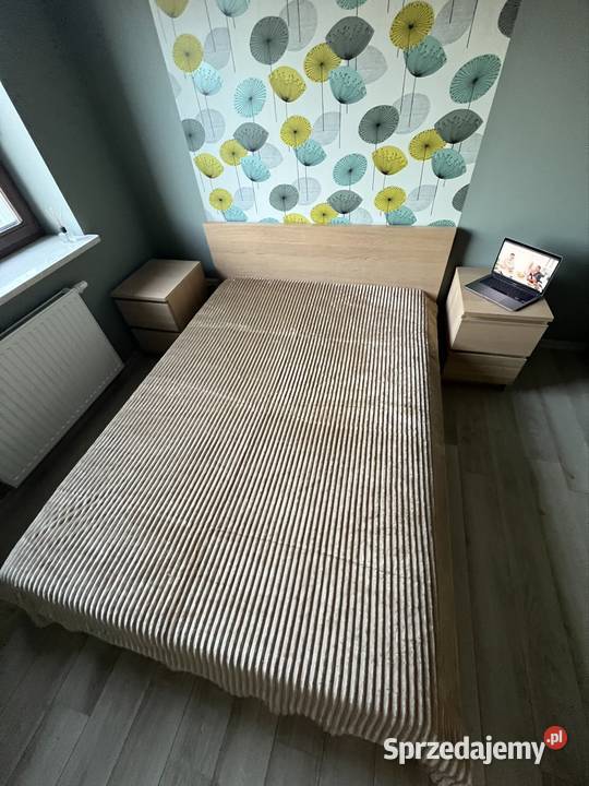 Pled Narzuta w paski beżowy 160x200 Koce i narzuty